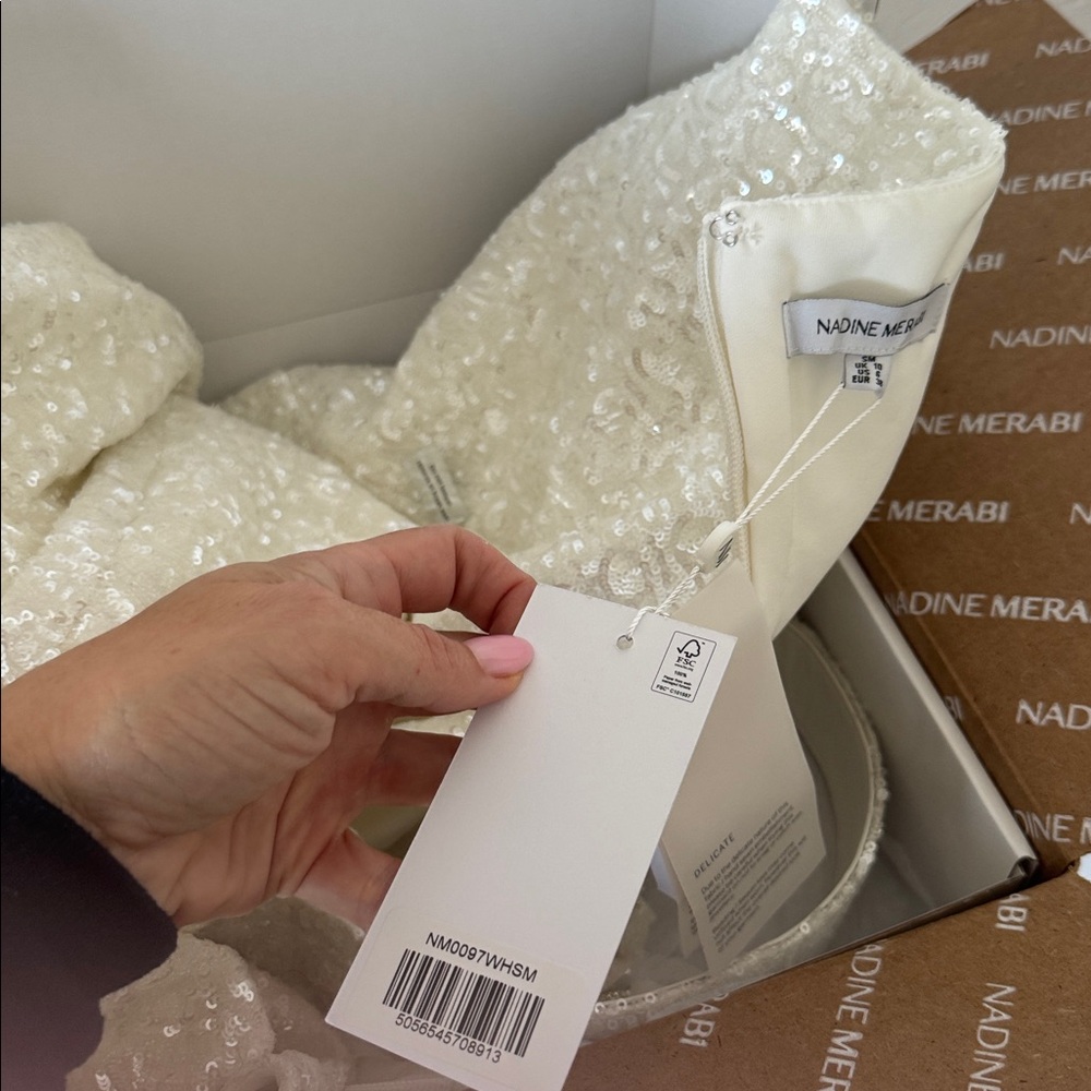 Nadine Merabi Hailey White Jumpsuit Size S/M new in box never worn